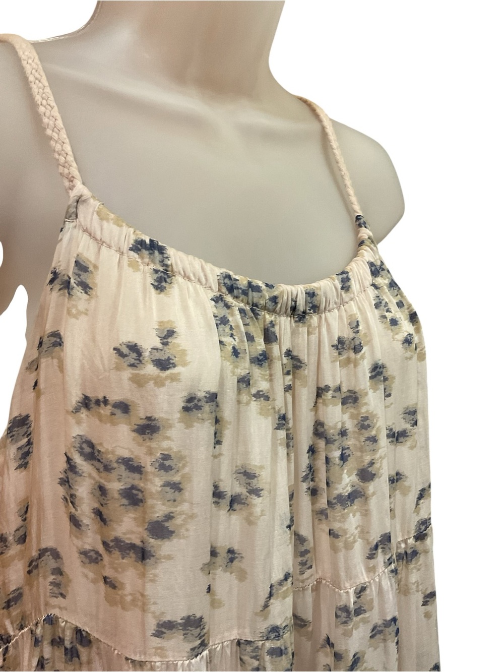 Elena Baldi Made in Italy Silk Blend Maxi Dress – Women’s Size Small Boho Tiered - Picture 4 of 8
